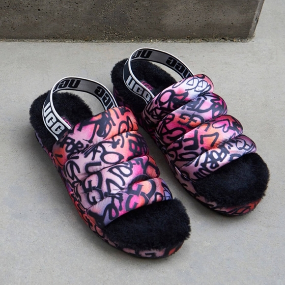ugg graffiti slides